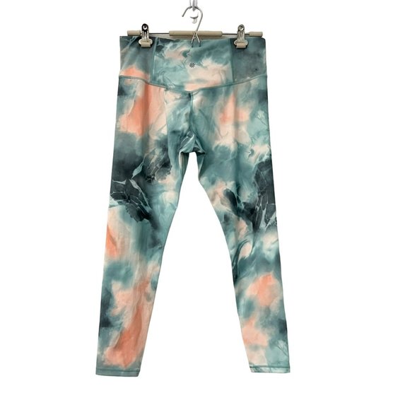 Athleta Womens Green Peach Marble Print Elation 7/8 Tight Leggings Size Large - Picture 5 of 5